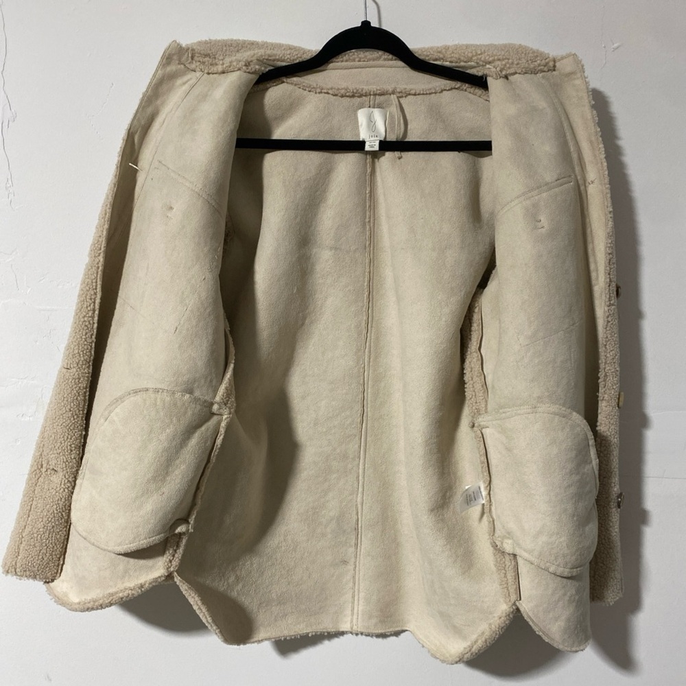 Joie Teddy Sherpa Oversized Button Up Jacket Shacket Cream Size M - Picture 4 of 8
